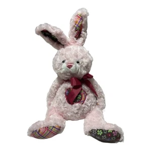 Ganz Pink Patches Bunny Rabbit Plush Stuffed Animal Heart HE9730 - Picture 1 of 10