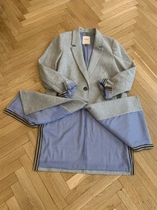 Org. ESPRIT leichter Wolle Jacke/Mantel Cardigan Gr. XL (ca. 46/48) in Grau wNEU - Bild 1 von 19