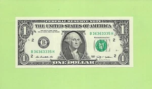 2009 ..UNCIRC $1 B 3636 3335 H .... 2009 $1 B-H POKER NOTE 5-3's - Picture 1 of 2