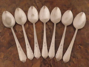 Oneida Lynnwood Juego de Memoria 7 Cucharas Soperas Ovaladas Genesee Plateado Cubiertos Lote D - Imagen 1 de 7