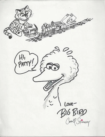 Caroll Spinney, "Big Bird", Original Signed Sketch, COA, UACC RD 036 Cover