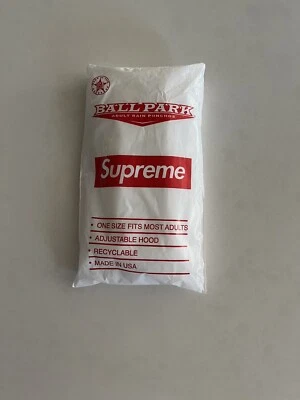 Poncho de lluvia Supreme SS20 Ballpark Box Logo blanco nuevo sellado LISTO PARA ENVIAR Foto 1 de 2