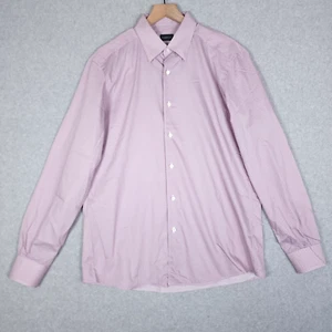 Zegna Shirt Mens Large Long Sleeve Geometric Cotton Lightweight Business Casual - Picture 1 of 12