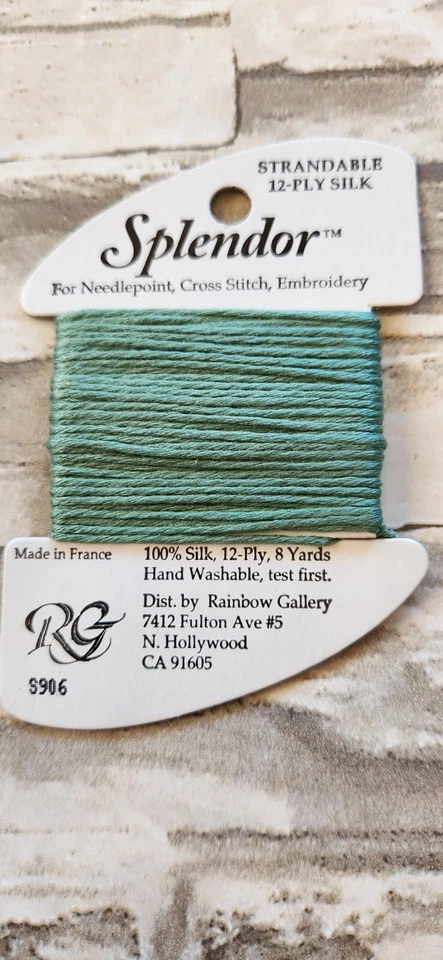 Rainbow Gallery Splendor Medium Pistachio Green 906 100% Silk 8 Yards Needlework - Image 1 of 3