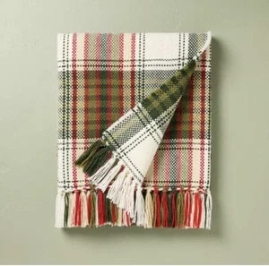 Chunky Christmas Plaid Woven Throw Blanket - Hearth & Hand with Magnolia - Picture 1 of 3