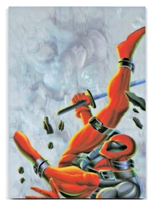 1995 FLEER FLAIR MARVEL ANNUAL HOLOBLAST INSERT #2/12 DEADPOOL VS. JUGGERNAUT - Picture 1 of 2