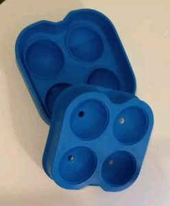 Silicone Rubber 4 Hole ~ 2 Inch Ice Ball Tray - Picture 1 of 3