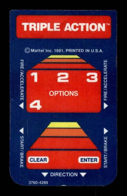 Triple Action (Mattel Intellivision) *CONTROLLER OVERLAY ONLY* - Image 1 of 2