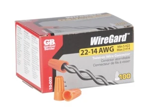 Gardner Bender 10-003 Orange WireGard Elektrischer Drahtverbinder GB-3 Box mit 100 - Bild 1 von 2