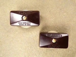 2 Vintage Original Gilbert Bakelite In-line Rotary Thumbwheel On / Off Switch - Picture 1 of 7