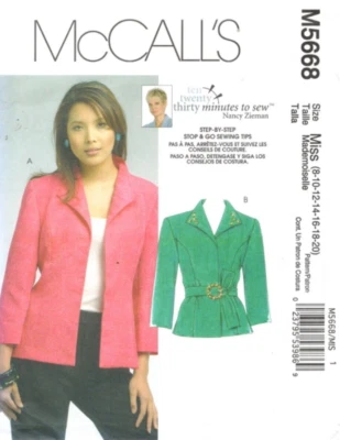 Chaqueta Blazer de Diseñador con Patrón de Costura Misses Costuras de Princesa Manga 3/4 Fácil de Coser Foto 1 de 3