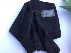 AllSaints schmal gerippter schmaler Schal aus 100 % Merinowolle 61 Zoll x 7 Zoll SCHWARZ neu mit Etikett 119 $ - Bild 1 von 23