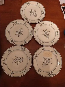 5er Set antike florale Speiseteller H B & Cie Choisy France 1850 - Bild 1 von 15