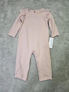 New Carters Baby Girls' Ribbed Romper with Ruffles - Picture 1 of 2