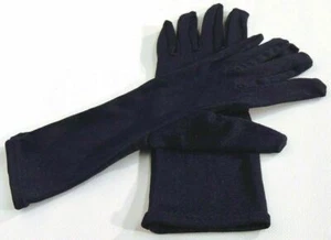 12" Long Navy Gloves Size 9(Medium)Cotton Blend Fine Knitted Open Cuff Plain lot - Picture 1 of 4