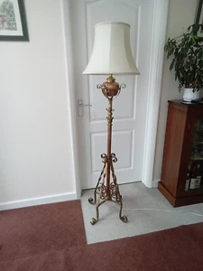 Victorian Adjustable Brass/Copper Standard Lamp, Scroll Detail -Hinks & Son B'hm - Picture 1 of 12