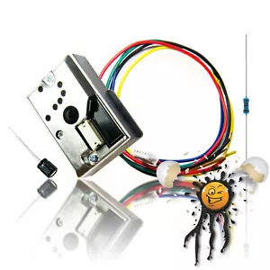 GP2Y1014AU0F Feinstaub PM 2.5 Sensor Set 150Ω 220µF Kabel IR Feinstaubsensor - Bild 1 von 3