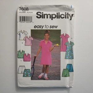 Simplicity 7608 Girl's Easy  Dress Skirt Shorts Shirts Pattern Size 12-16 Uncut - Picture 1 of 3
