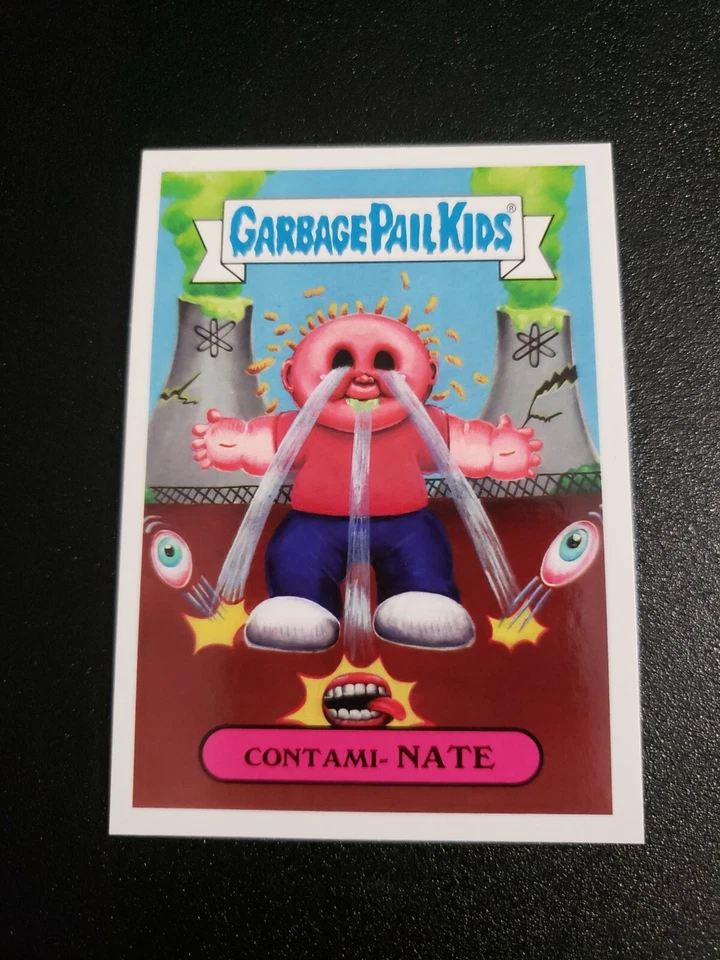 Garbage Pail Kids 4b CONTAMI NATE 2017 Adam Geddon POLLUTION GPK - Image 1 of 2