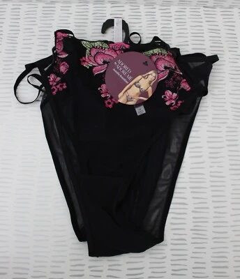 Adored by Adore Me Womens Jamilla Mesh Embroidery Brazilian Underwear 2PC NWT - Image 1 of 4