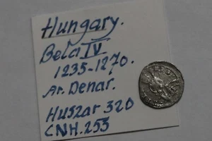 🧭 🇭🇺 Hungary, Bela IV 1260-1270, Slavonic silver denar B72 #K2785 - Picture 1 of 3