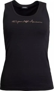 EMPORIO ARMANI Oro Rosa Armani Logotipo Pecho Negro Tanque Sin Mangas Talla XS Nuevo con Etiquetas - Imagen 1 de 4