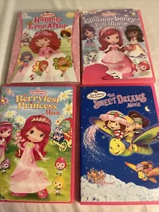 Strawberry Shortcake Lot of 4 DVDs Animated Cartoons Girls Fairies Princess Cute - Picture 1 of 9