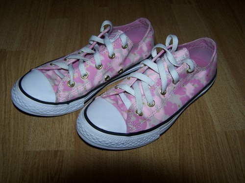 Scarpe da ginnastica Converse All Star rosa décolleté taglia 2 uk