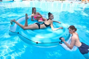 Piscina inflable isla flotante tumbona balsa para Lake River grande multi persona - Imagen 1 de 7