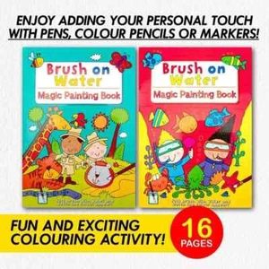 2 X Kids Activity Books Brush on water Magic Painting Book Education gift - Picture 1 of 2