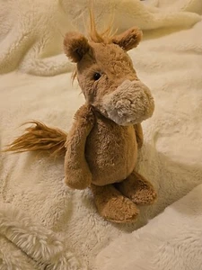 Jellycat Bashful Horse Pony Plush Lovey Stuffed Toy Tan 14” Fast Shipping - Picture 1 of 9