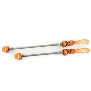 OMNI Racer Quick Release Road Mountain Bicycle Wheel Skewers Stainless: ORANGE - Picture 1 of 5