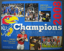2008 Kansas JayHawks Football & Basketball Poster 20" x 16" KU Rock Chalk