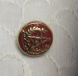 #169St. John Replacement Buttons Metal Red Enamel Gold 5/8” Star shank - Picture 1 of 2