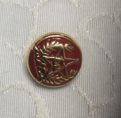 #169St. John Replacement Buttons Metal Red Enamel Gold 5/8” Star shank - Image 1 of 2