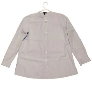 Eileen Fisher Women's Split Neck Oversized Button Front Mandarin Blouse Top Sz S - Picture 1 of 6