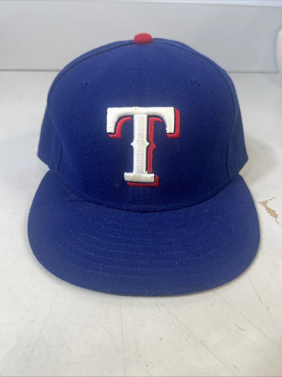 Vintage Texas Rangers Hat Cap Blue Fitted 7 3/8 New Era On-Field
