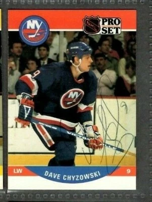 1990-91 Pro Set Islanders Hockey Card #483 Dave Chyzowski Signed Autograph - Image 1 of 2