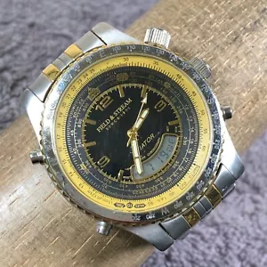 Field & Stream Aviator Men FE6B-B Two Tone Quartz Analog Digital 42mm Watch 7" - Picture 1 of 13
