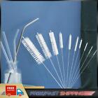 10pcs Straw Cleaning Brush Stainless Steel Drinking Straw Cleaners (White)
