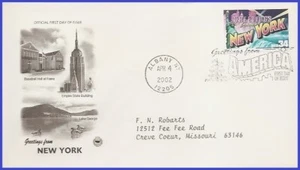 USA4 #3592 ADDR PCS ARTCRAFT FDC   New York Greetings from America - Picture 1 of 1