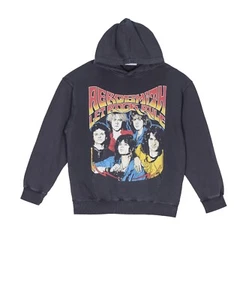 Aerosmith Let Rock Rule Vintage Faded Black French Terry Sweatshirt Hoodie - Picture 1 of 4