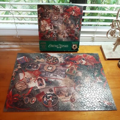 LOT (2) Springbok Jigsaw Puzzles Vintage Christmas Theme 2-Sided COZY, KEEPSAKES - Image 1 of 4