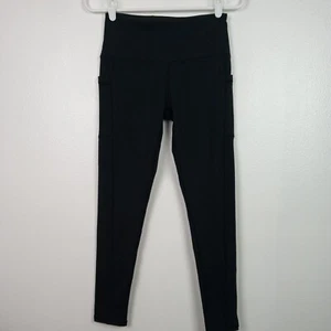 Women's Leggings Small Black 25x27 Slim Workout Athleisure Fitness Yoga Pockets - Picture 1 of 8