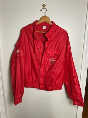 Vintage 1980s Old Milwaukee Beer NASCAR Racing Full Zip Jacket USA VTG Retro 80s - Image 1 of 4