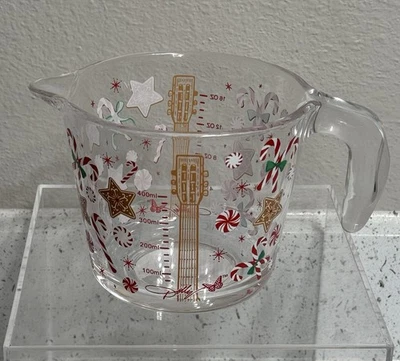 Dolly Parton Christmas Gingerbread 2 Cup Glass Measuring Cup/Guitar/Western NEW - Image 1 of 4