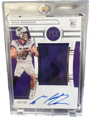 2023 Panini National Treasures Collegiate Max Duggan RC Auto Patch /99 - Image 1 of 4
