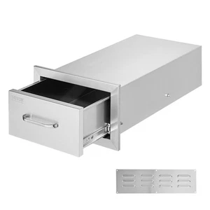 VEVOR 14x8.5 Inch Outdoor Kitchen Drawers Stainless Steel, Flush Mount Double Dr - Picture 1 of 1