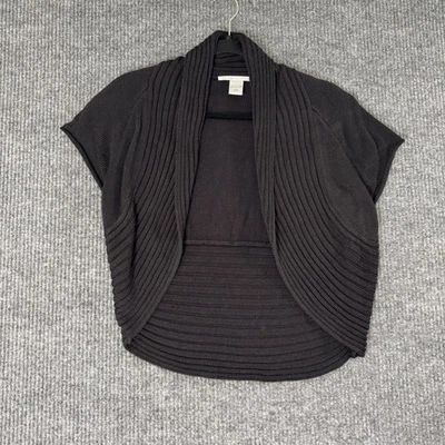 VTG Peter Nygard Womens M Black Knit Shrug Cardigan Bolero Goth Minimalist Y2K - Image 1 of 4