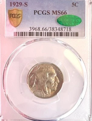 1929-S Buffalo Nickel PCGS MS66 CAC Approved! - Image 1 of 4
